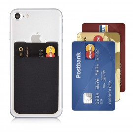 Porte carte bancaire en silicone auto-adhésif pour smartphone